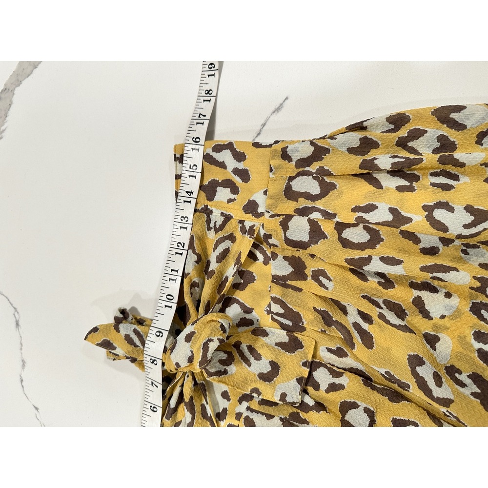 Intimately Free People Yellow Leopard Print Wide Leg Tie Waist Pants Large - Picture 6 of 7